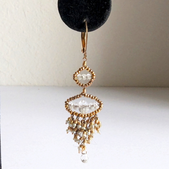 bo j.c. 14k rolled gold earrings Luxury Artisan Mini Handwired Pearls Galore 💎 - Picture 9 of 12